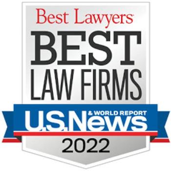 The U.S. News & World Report badge for 2022, recognizing our law firm for being one of the nation's  top-rated DUI law firms.