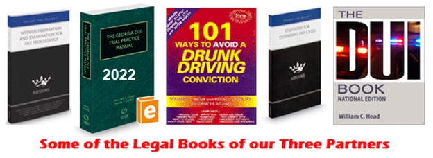 Our legal book authors have published several volumes about GA DUI laws, conviction penalties, defense strategies, and legal definitions.