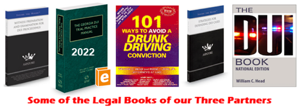 Driving under the influence DUI charges are covered extensively in our lawyer's legal books. Authors Bubba Head, Larry Kohn, and Cory Yager have over 85 years of criminal lawyer experience.