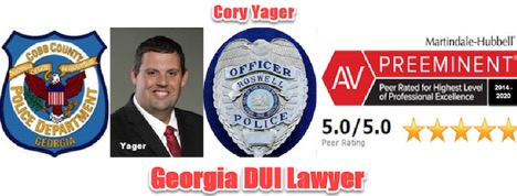 Ex-cop Cory Yager, Super Lawyers rated and Martindale-Hubbell highest possible ratings.