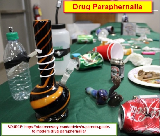 You can be arrested for having drug paraphernalia in your possession in your residence, or in your vehicle. Police are trained to look for these items as they make an arrest for drug possession, for example, less than an ounce of marijuana.