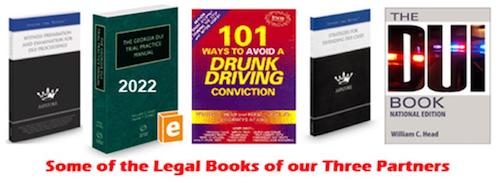 Cory Yager, Larry Kohn, and Bubba Head each wrote DUI legal books that other Atlanta DUI lawyers use to educate themselves on the latest GA DUI laws.