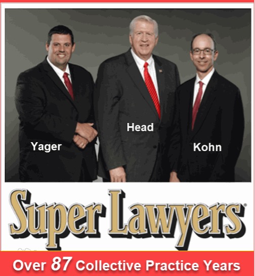 85 Years of criminal defense collective experience - Over 30 Super Lawyers recognitions between them - Cory Yager - William C Head - Larry Kohn, Atlanta criminal attorneys near me