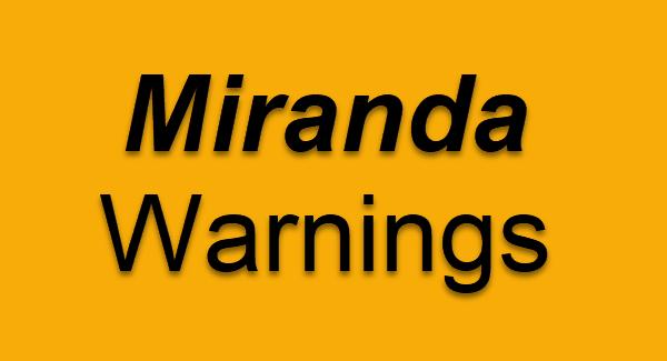 Police are required legally to read you your Miranda Rights before bringing you to jail. These rights state that you have the right to remain silent, which we strongly suggest you do in this situation.
