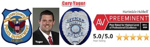 Attorney Cory Yager is Larry Kohn's law partner. Cory was a cop on two police forces. He knows all about failure to stop at a stop sign in GA.