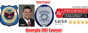 GA DUI lawyer Cory Yager is an ex-cop from Cobb County who has earned AV Preeminent ratings at Martindale-Hubbell.